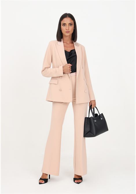 Women's powder pink trousers with flared bottom VICOLO | Pants | TR0199RU30