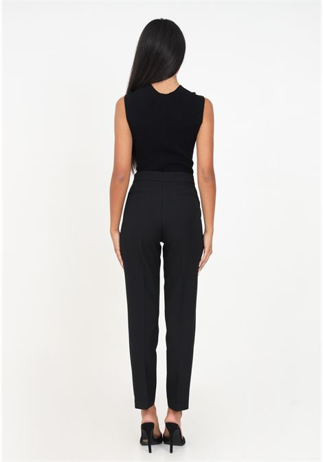 Classic black high-waisted trousers for women with ribbing VICOLO | Pants | TR0300A99