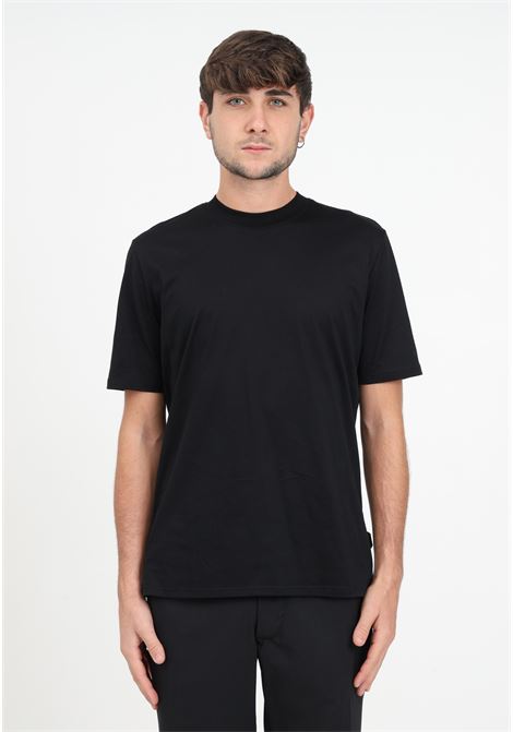 T-shirt nera da uomo classica YES LONDON | T-shirt | XM4058NERO