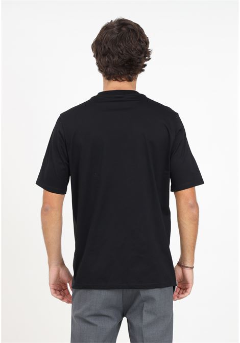 T-shirt nera con toppe grigie da uomo YES LONDON | T-shirt | XM4059NERO/ANTRA