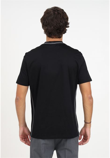 T-shirt nera con girocollo grigio da uomo YES LONDON | T-shirt | XM4065NERO/ANTRA