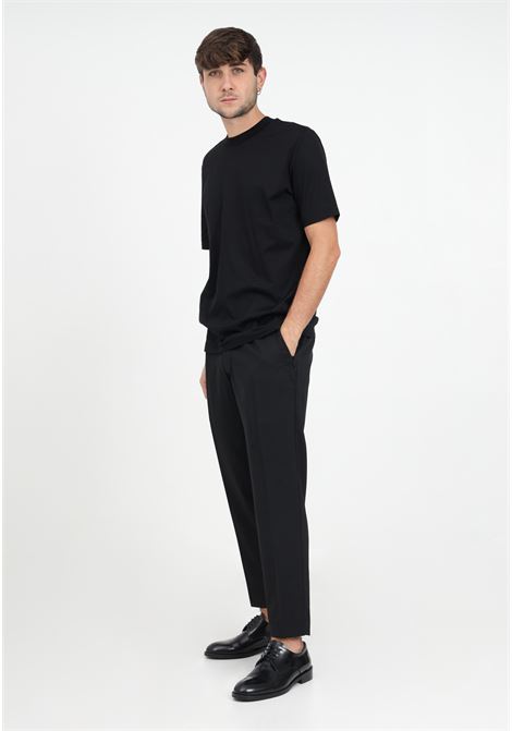 Pantaloni neri eleganti con piega stirata da uomo YES LONDON | Pantaloni | XP3207NERO