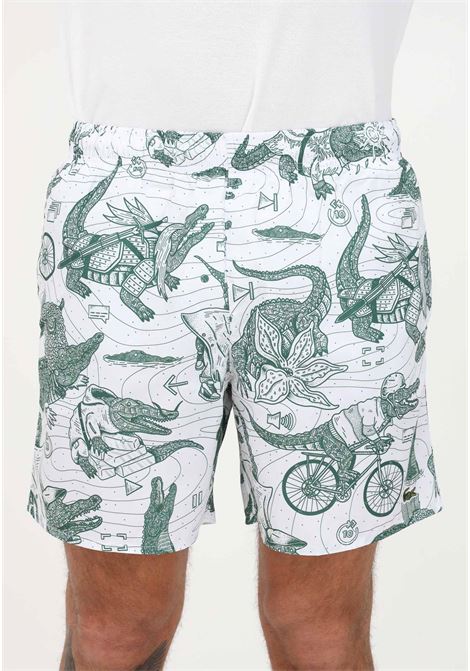 Shorts mare bianco da uomo Lacoste X Netflix LACOSTE | Beachwear | MH7054C50