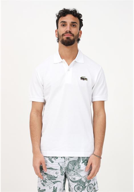 Lacoste X Lupine men's white polo shirt LACOSTE | Polo T-shirt | PH7057VIF