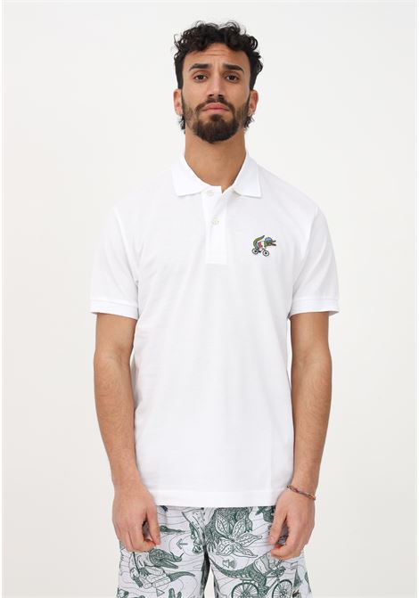 Lacoste X Sex Education men's white polo shirt LACOSTE | Polo T-shirt | PH7057VIQ
