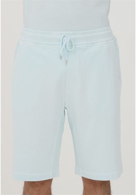 Light blue men's shorts in fleece by cp company  C.P. COMPANY | Shorts | 12CMSB265A-005398S820
