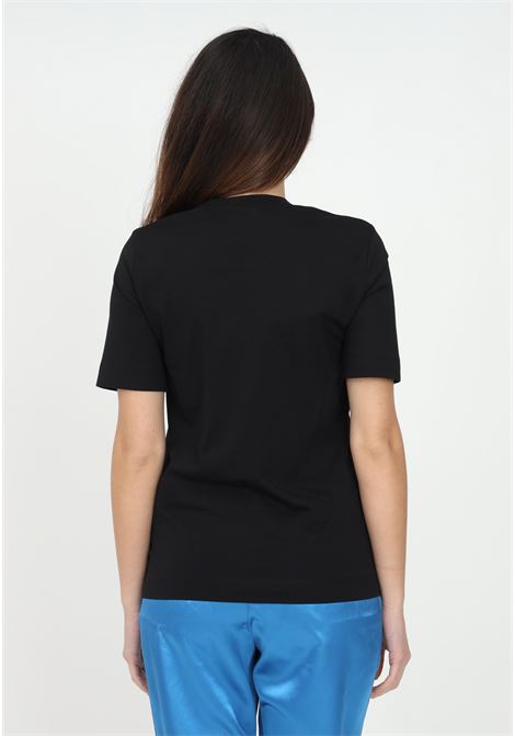 T-shirt nero da donna con maxi cuore e mini paillettes LOVE MOSCHINO | W4F153OM3876C74