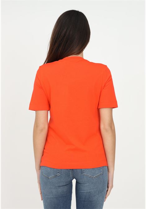 Orange women's t-shirt with maxi heart and mini sequins LOVE MOSCHINO | T-shirt | W4F153OM3876J86