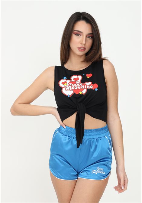 Black women's tank top by love moschino with print on the front LOVE MOSCHINO | Tops | W4H6201M3876C74