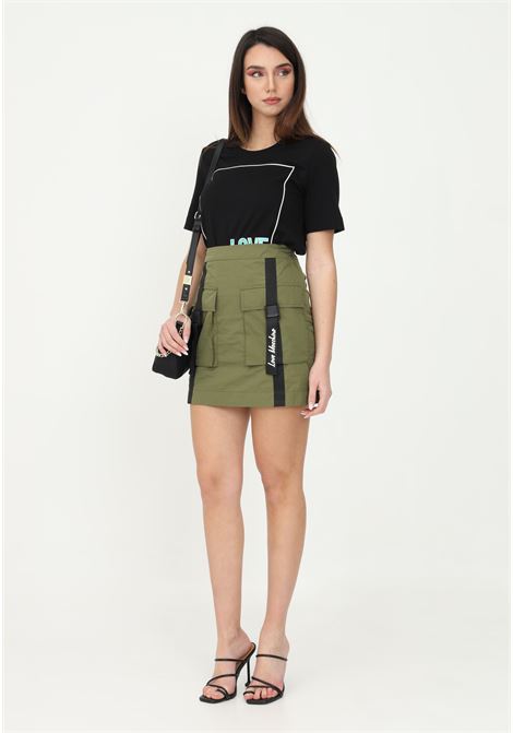 Green women's skirt by love moschino with pockets on the front LOVE MOSCHINO | WGF0780T245AR48