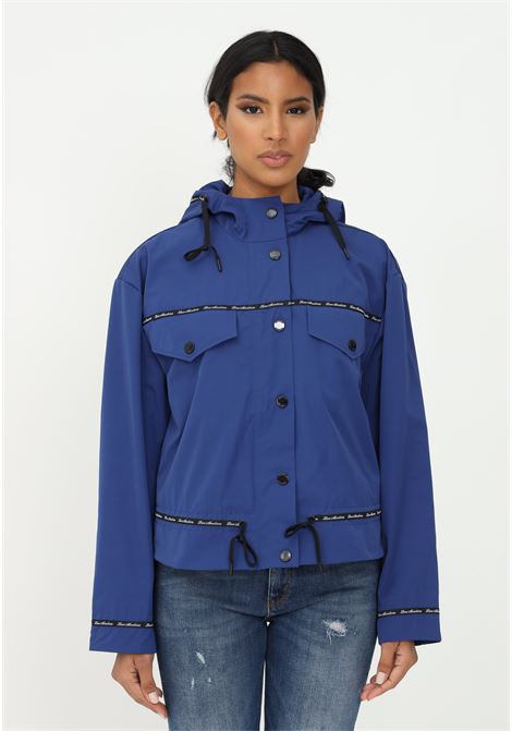 Blue women's jacket by love moschino with hood LOVE MOSCHINO | WH79580T248AY56