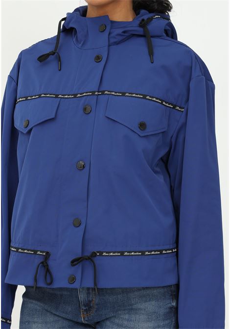 Blue women's jacket by love moschino with hood LOVE MOSCHINO | Jackets | WH79580T248AY56