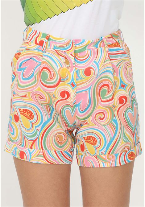 Shorts love moschino multicolor da donna con risvoltino LOVE MOSCHINO | Shorts | WO17481T287A0012