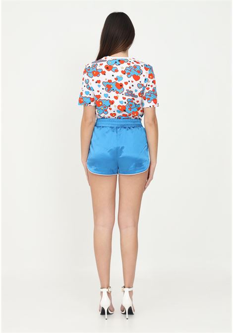 Shorts love moschino azzurro da donna con bordature a contrasto LOVE MOSCHINO | WO17701S3797Y14