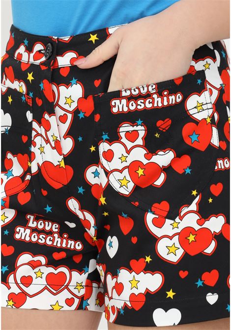 Multicolor women's shorts with pockets on the front LOVE MOSCHINO | Shorts | WO18200S38290013