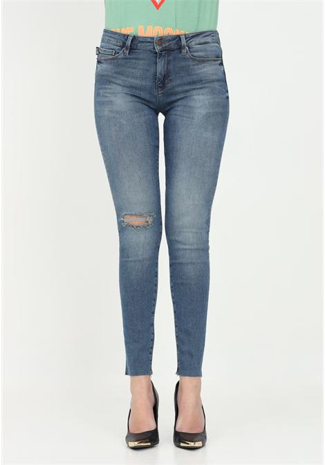 Women's jeans with front abrasion LOVE MOSCHINO | Jeans | WQ3878DS3759054C