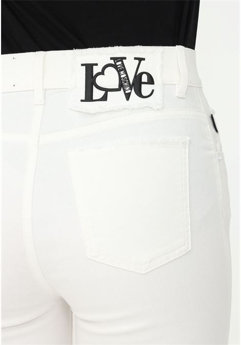 Pantaloni casual love moschino bianco da donna con fondo ampio LOVE MOSCHINO | Pantaloni | WQ46881S3633927W
