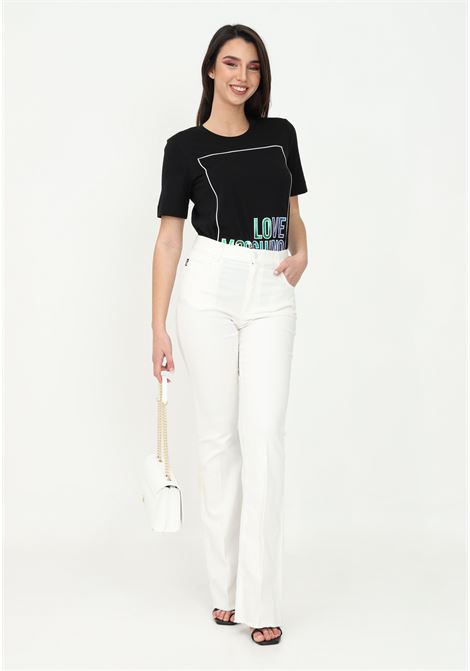 White women's trousers by love moschino with wide bottom LOVE MOSCHINO | Pants | WQ46881S3633927W