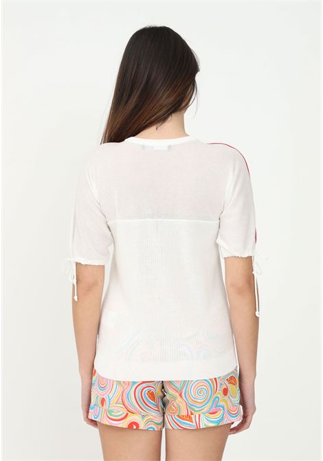 White women's top by love moschino in knit, short sleeve LOVE MOSCHINO | T-shirt | WSF0510XA124A01