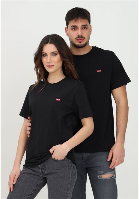 T-shirt casual nera per uomo e donna con patch logo LEVI'S® | T-shirt | 56605-00090009