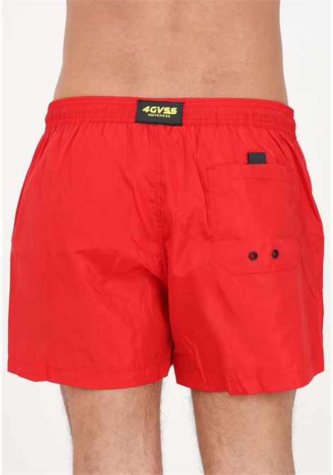 Men's red solid color beach shorts 4GIVENESS | Beachwear | FGBM2601ROSSO
