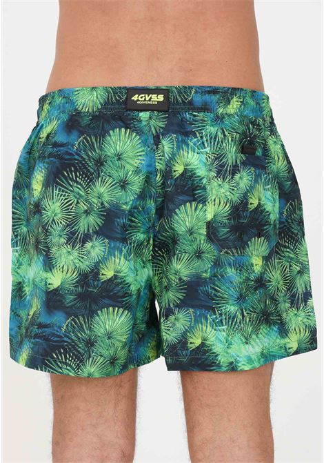 Green men's sea shorts in Green Tropic pattern 4GIVENESS | Beachwear | FGBM2626GREEN TOPIC