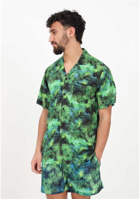 Green casual shirt for men with Green Tropic pattern 4GIVENESS | Shirt | FGCM2628GREEN TOPIC