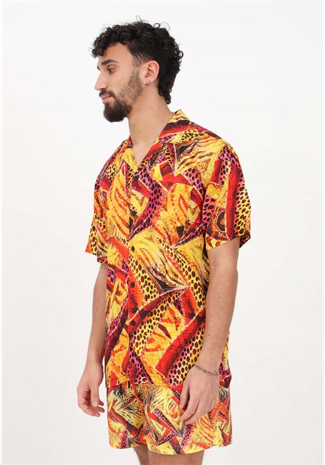 Orange casual shirt for men with Party Zebra pattern 4GIVENESS | Shirt | FGCM2656PARTY ZEBRA
