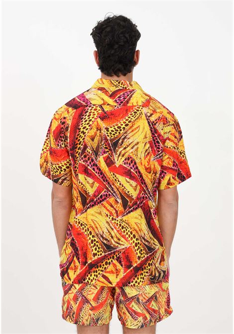 Orange casual shirt for men with Party Zebra pattern 4GIVENESS | Shirt | FGCM2656PARTY ZEBRA