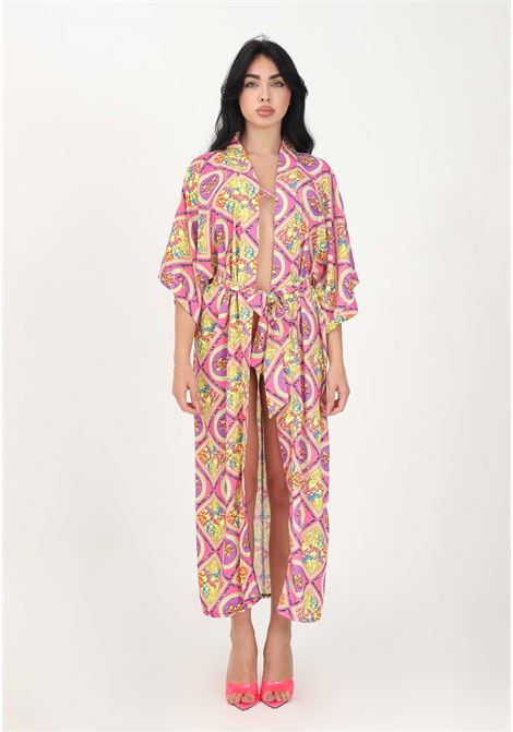 Kimono multicolor da donna con fantasia Opulent Geometric 4GIVENESS | FGCW2410200