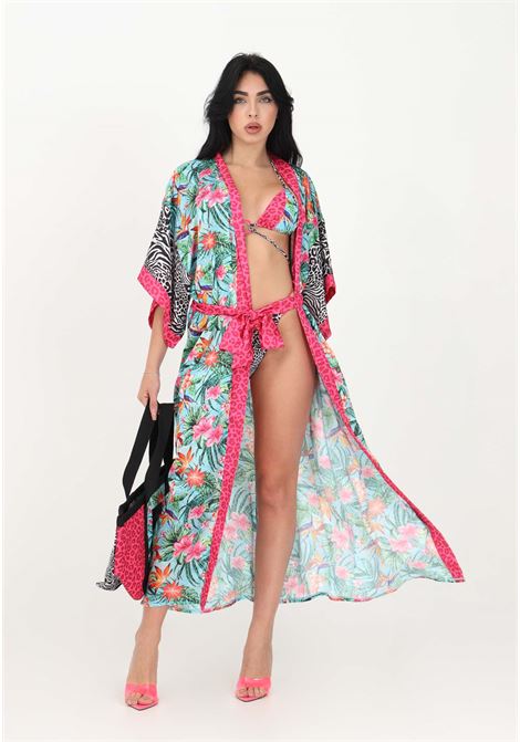 Kimono con fantasia Leo Pink Flamingo 4GIVENESS | Fuoriacqua | FGCW2433200