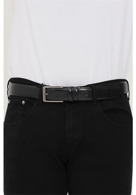 Black men's belt with simple buckle ADDICTED | Belt | A78335NERO