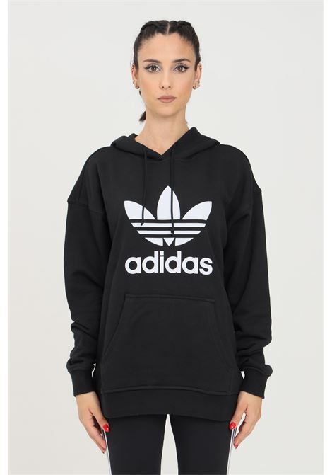 adidas adicolor trefoil women's hoodie black with hood ADIDAS | FM3307.