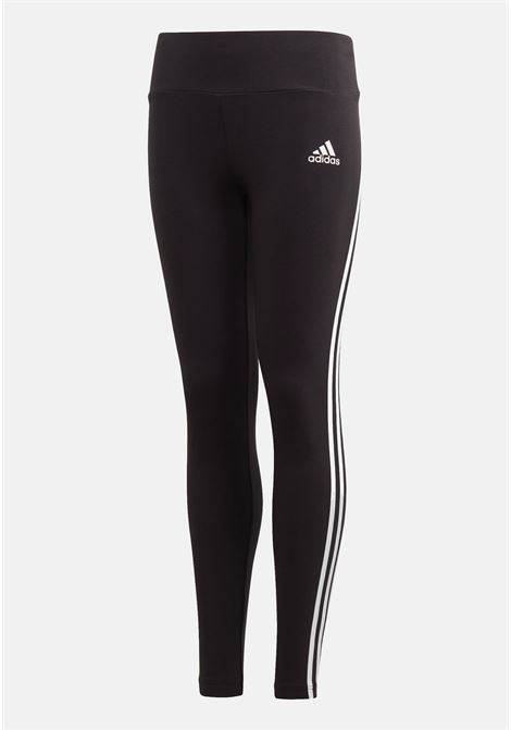 Black leggings for girls with 3 stripes ADIDAS | Leggings | GE0945.