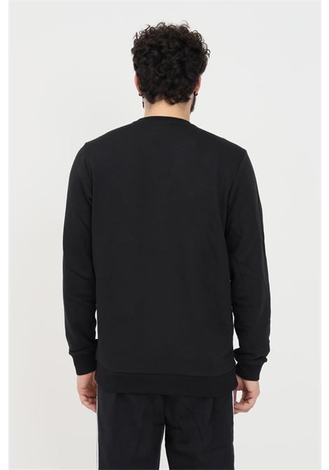 Black crewneck sweatshirt for men with maxi logo print ADIDAS | GK9076.