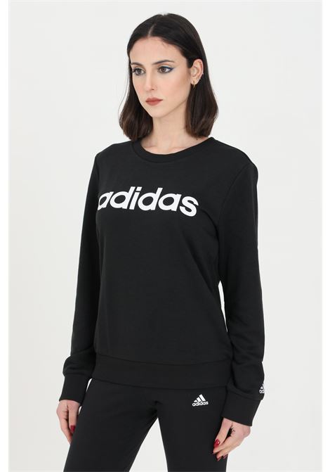 Women's black crewneck sweatshirt with logo print ADIDAS | GL0718.