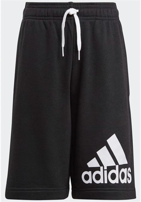 Shorts sportivo nero da bambino con stampa logo ADIDAS | Shorts | GN4018.