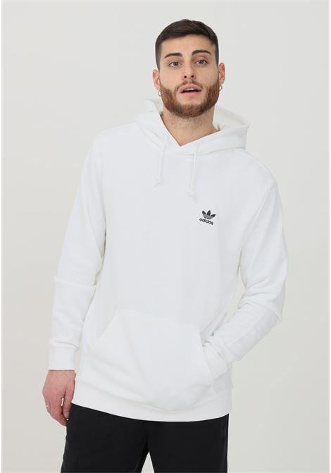 Felpa hoodie loungewear trefoil essentials bianco da uomo con cappuccio ADIDAS | GP0931.