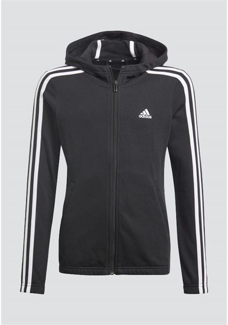 Black zip-up sweatshirt for boy and girl G FZ HD ADIDAS | GQ8356.