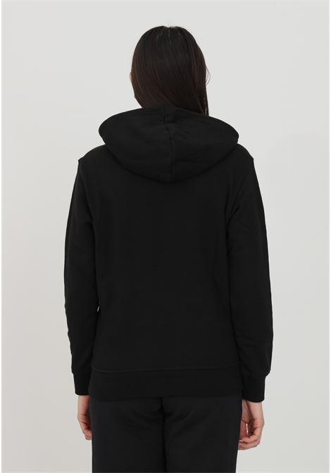 Felpa hoodie adicolor essentials nero da donna con cappuccio e logo frontale ADIDAS | H06619.