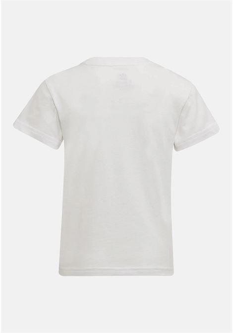 T-shirt sportiva bianca per bambino e bambina con stampa logo Trefoil ADIDAS | T-shirt | H25246.
