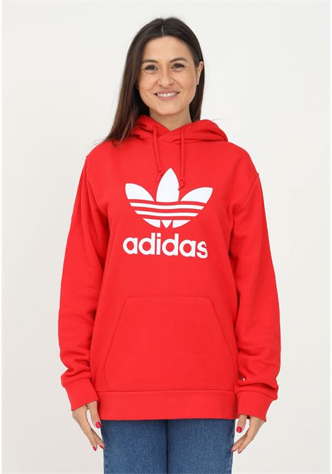 Unisex red adicolor classics trefoil hoodie ADIDAS | Sweatshirt | HE9500.