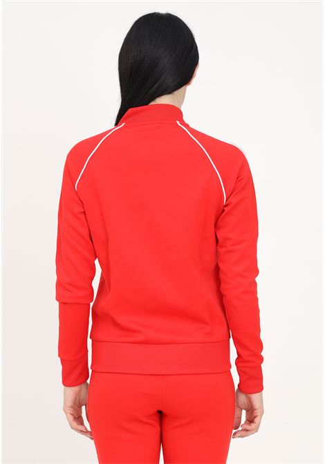 Felpa Track Jacket rosso Vivid Red sportiva con zip ADIDAS | HE9562.