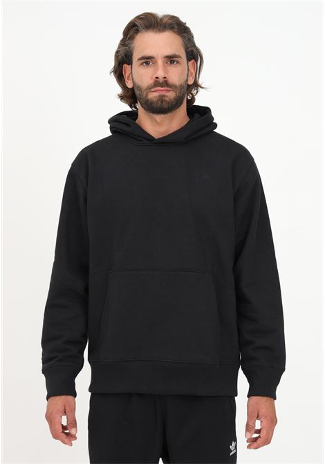 Men's black hooded sweatshirt with mini logo embroidery ADIDAS | HK0314.