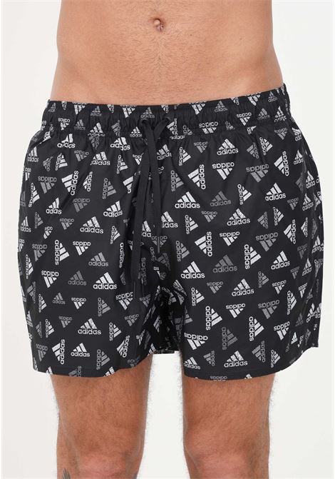 Shorts mare nero da uomo Logo Print CLX Very Short Length ADIDAS | Beachwear | HT4345.