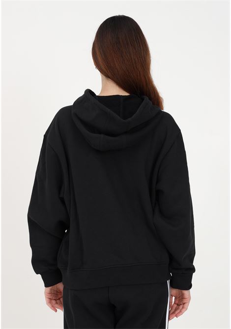 Black sweatshirt for women with hood and logo details ADIDAS | IB7454.