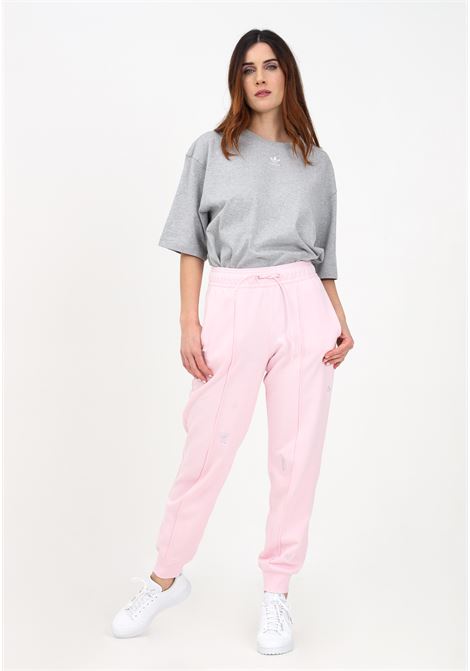 Pink sporty trousers for women with logo embroidery ADIDAS | IC0807.