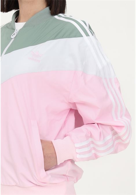 Women's pink windbreaker with color block motif ADIDAS | IC5552.