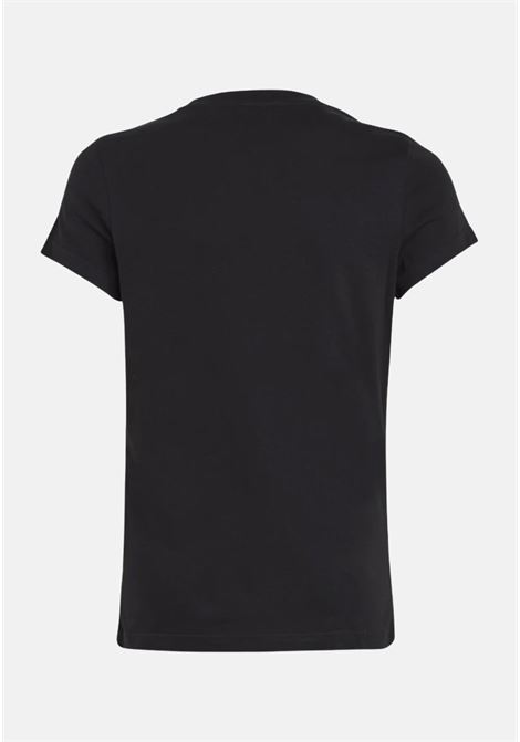 T-shirt sportiva nera per bambino e bambina con maxi stampa logo ADIDAS | T-shirt | IC6120.
