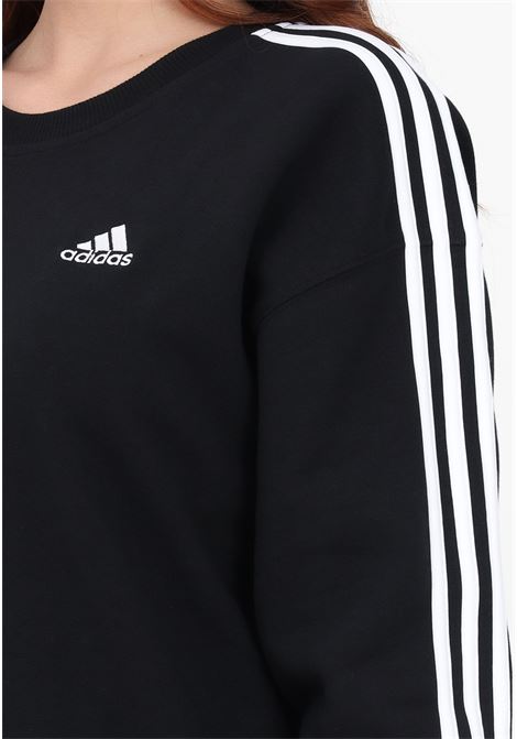 Essentials 3-Stripes black crewneck sweatshirt for women ADIDAS | IC8766.